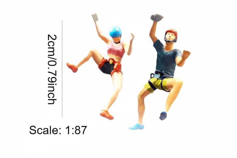 Miniature Rock Climber Figure - 1/87 or 1/64 Scale Resin Diorama Scenery Craft Supply image 5