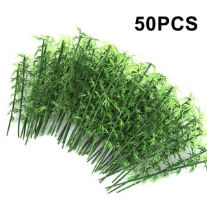 50 pcs Miniature Bamboo Tree Models Train Railway Accessories Forest Fairy Garden Landscape Terrarium Diorama Craft Supplies