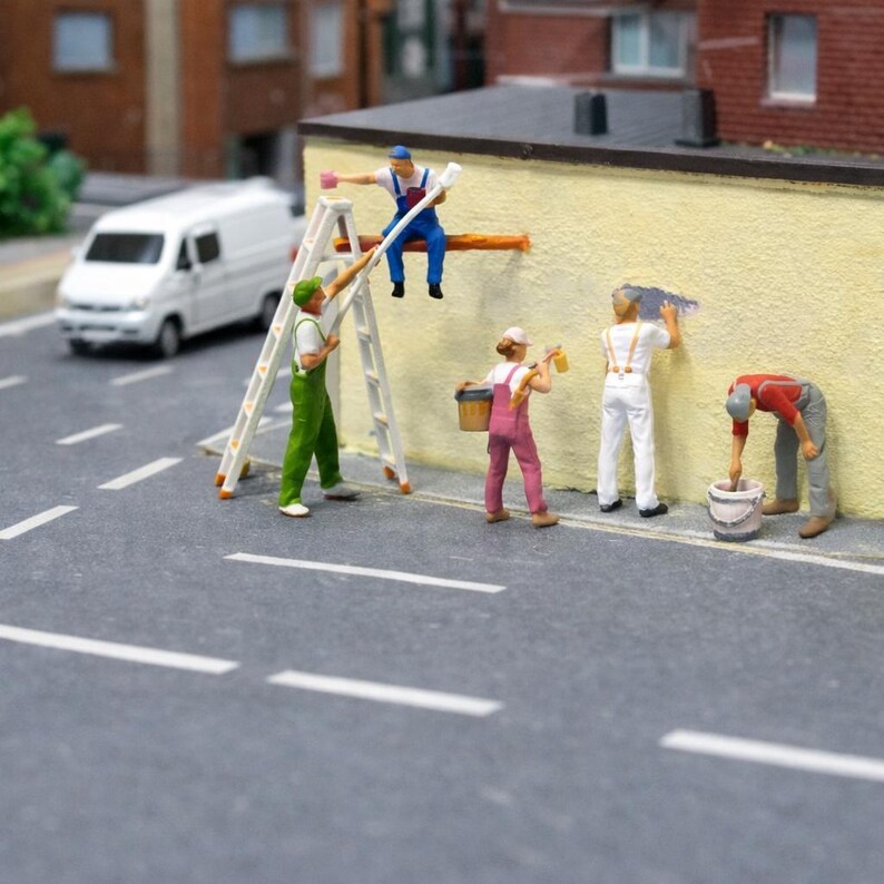 Miniature Painter Figures 1:87 Scale Resin Model Train Diorama People, Landscape Layouts image 5