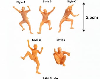 Unpainted Miniature Rock Climber Figure 1:64 Scale Model Railway Diorama Landscape Craft Supply