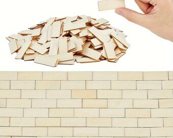 100pcs Mini Bamboo Floor Boards 1:12 Scale Miniature Dollhouse Flooring Tiles Craft Supply