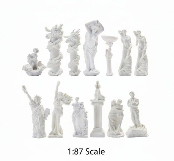 未塗装ミニチュア像13体セット、1/87 HOスケールジオラマフィギュア