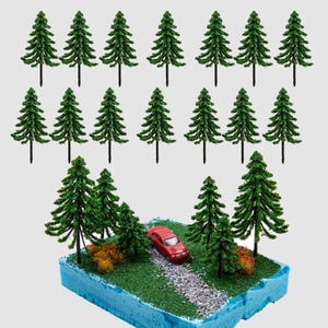 25 pezzi da 6/8/10 cm, modelli di alberi di pino in miniatura fai da te, tavolo da sabbia, treno, ferrovia, paesaggio, giardino delle fate, terrario, diorama, forniture artigianali