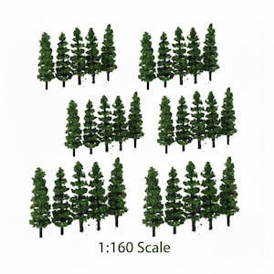 50pcs Miniature Trees N Scale 1:160 for Diorama Craft Supplies