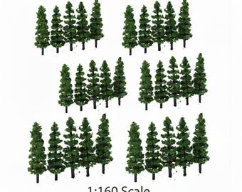 50pcs Miniature Trees N Scale 1:160 for Diorama Craft Supplies