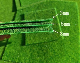Miniature Grass Lawn Mat (15/30cm Square, 3/5/8mm Thick) – Terrarium DIY, Diorama Landscape Supply