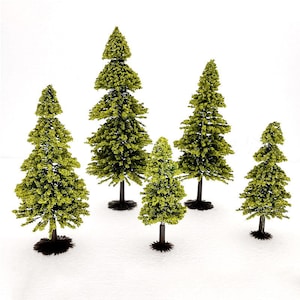 30 pezzi da 6-12 cm in miniatura di conifere, modelli di alberi di pino, accessori per treni, foreste, giardini, paesaggi, terrario, diorama, forniture artigianali