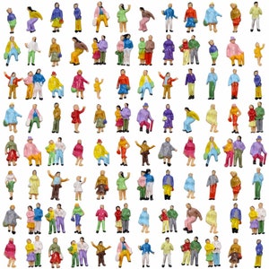 100 pcs Miniature Standing Seated Passenger People 1:160 Figure N Scale Models Train Railway Scenery Layout Accessories Diorama Supplies