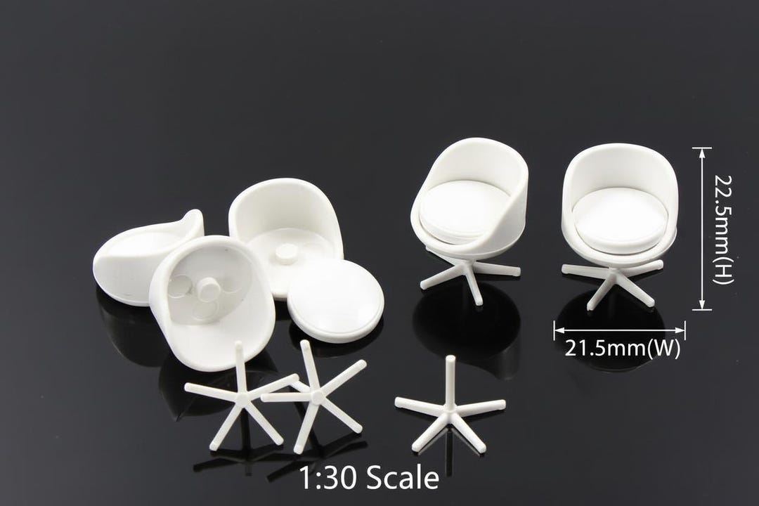 5pcs Miniature Office Chair Model Kit, 1:30 Scale, Unpainted Plastic ...