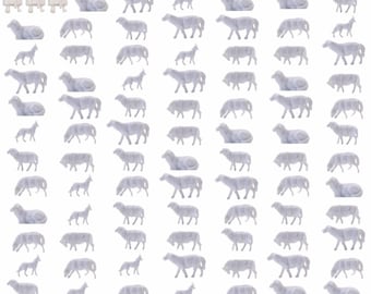 100pcs Unpainted Miniature Farm Animal Figures Sheep, Scale 1:87, DIY Model Diorama Supplies