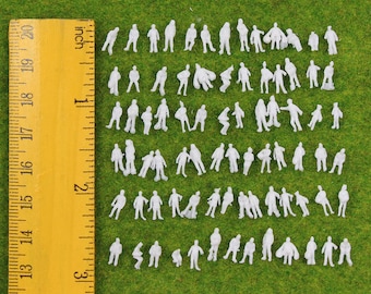 200pcs Unpainted Miniature People Figures, Z Scale 1:200 Diorama Model