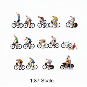 15pcs Miniature Cyclists Bike Riders 1:87 Scale Model Train Scenery Accessories Diorama Supplies