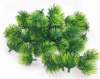 30pcs Artificial Pine Needle Picks Mini Faux Greenery for DIY Crafts, Terrarium, Miniature Scenes