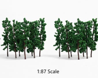 20pcs Miniature Model Trees 8.5cm HO Scale 1:87 for Railway Layouts Diorama Landscaping