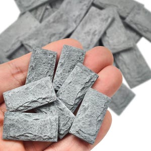 20pcs Miniature Wall Tiles Clay Bricks for Dollhouse, Diorama, Model Building, Mini Landscaping Supplies