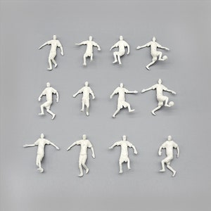 20 pcs Miniature Football Soccer Players Sports People Unpainted Figure 1/75 1/50 Scale Models Layout Scenery Accessories Diorama Supplies
