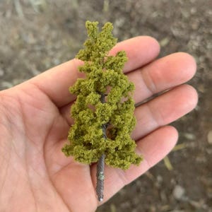 8/10/14cm Miniature Army Green Pine Wire Tree Model Train Railway DIY Scenery Dollhouse Garden Landscape Terrarium Diorama Craft Supplies