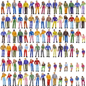 100 pcs Miniature Standing Sitting People Passenger 1:76 Figures OO Scale Models Train Railway Scene Accessories Diorama Supplies