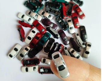 30pcs Miniature Cars Set 1:300 Scale Model Railway & Diorama Scenery Craft Supplies