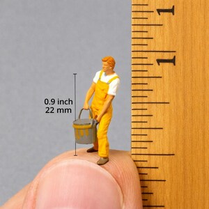 Miniature Painter Figures 1:87 Scale Resin Model Train Diorama People, Landscape Layouts image 3