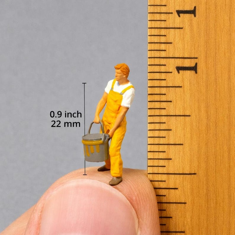 Miniature Painter Figures 1:87 Scale Resin Model Train Diorama People, Landscape Layouts image 3
