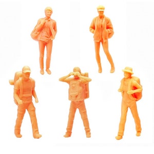 Miniature Backpacker People Unpainted Figure 1:64 Model Sand Table Street Building Landscape Scenery Layout Accessories Diorama Supplies