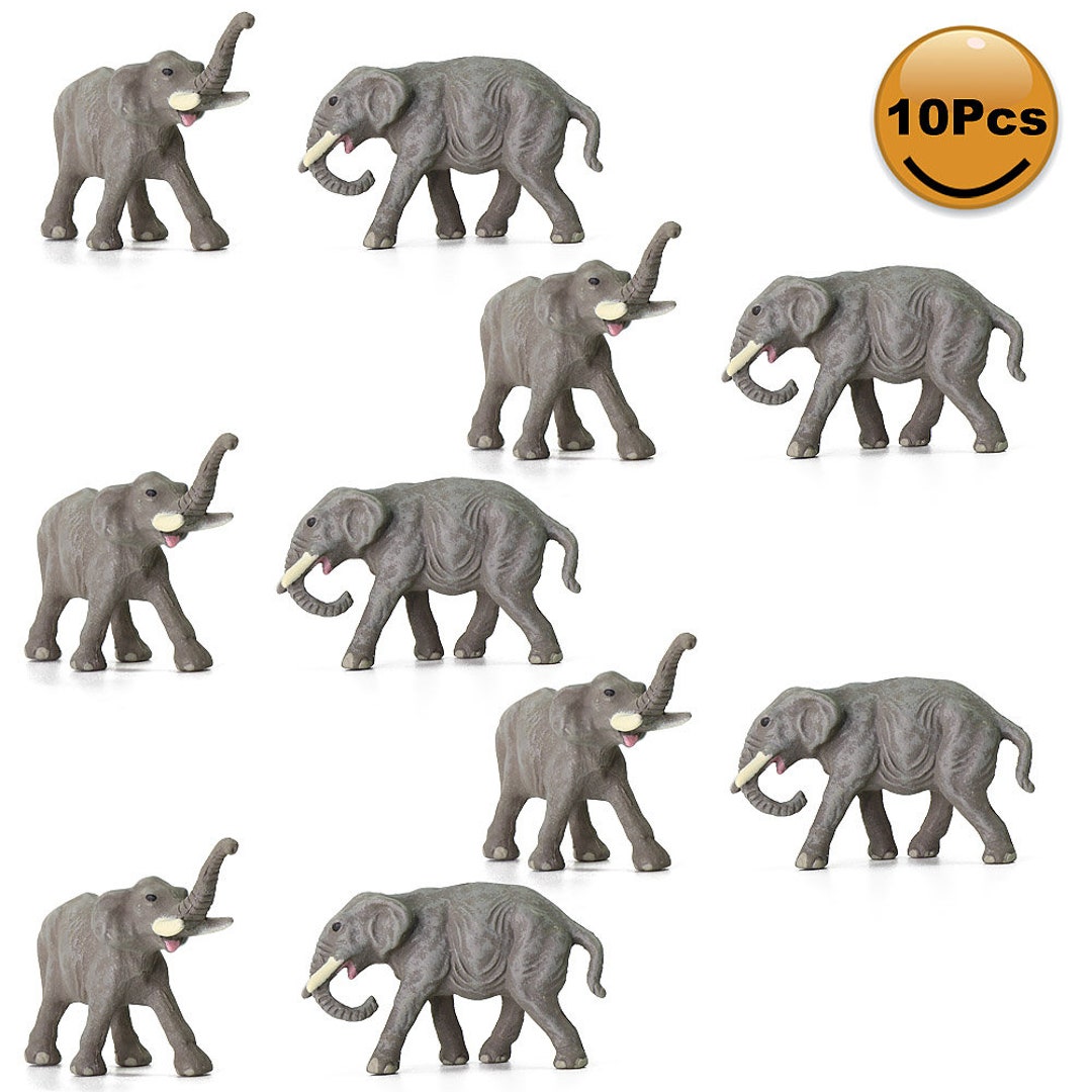 10 Pcs Miniature Elephant Wild Animal 1160 Figures N Scale Models Toys