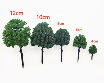 50pcs Miniature Mulberry Model Trees 4-12cm - DIY Diorama Scenery