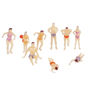 20 pcs Miniature Swimming People Figure 1:75 Models Toys Beach Pool Scenery Layout Scene Accessories Diorama Supplies