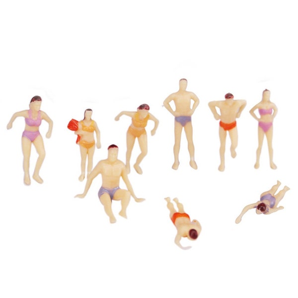 20 pcs Miniature Natation Personnes Figure 1:75 Modèles Jouets Plage Piscine Paysage Disposition Scène Accessoires Diorama Fournitures