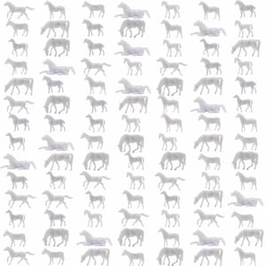 100 pcs Miniature Horse Farm Animal Unpainted Figures 1:160 Models N Scale Garden Landscape Scenery Layout Accessories Diorama Supplies