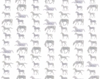 100 pcs Miniature Horse Farm Animal Unpainted Figures 1:160 Models N Scale Garden Landscape Scenery Layout Accessories Diorama Supplies