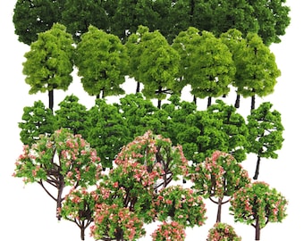70pcs Miniature Tree Models Set HO/TT/Z Scale Forest Scenery for Model Railway & Diorama Craft Supplies