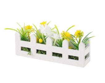 Miniature  Flower Fence Set 1/12 Scale, Dollhouse Garden Accessories