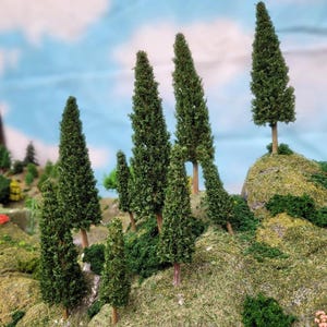 20 pezzi da 9-13 cm, modelli di alberi di pino in miniatura misti, accessori per treni, foreste, giardini, paesaggi, terrari, diorami, forniture artigianali