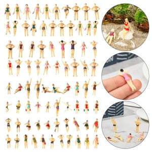 30 Stück Miniatur Schwimmende Menschen Figur 1/50-1/150 Modelle Strand Pool Landschaft Sand Tisch Layout Landschaft Zubehör Diorama Zubehör