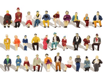 100 stuks/200 stuks beschilderde minipersonenfiguur op schaal 1:87, mensen, mini-modelspoorwegfiguren, passagiers voor miniatuurscènes lay-out