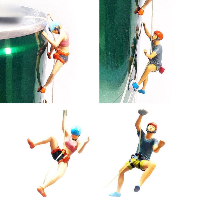 Miniature Rock Climber Sport climbing People Figure 1:87 Models Building Landscape Scene Accessories Diorama Supplies image 3