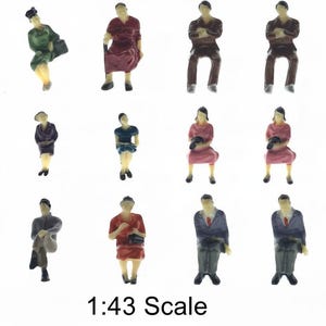 ミニチュア座像フィギュア20個、Oスケール1:43、鉄道模型ジオラマ用品