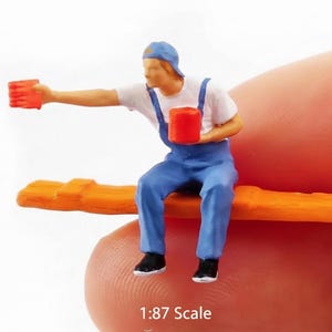 Miniature Painter Figures 1:87 Scale Resin Model Train Diorama People, Landscape Layouts image 2