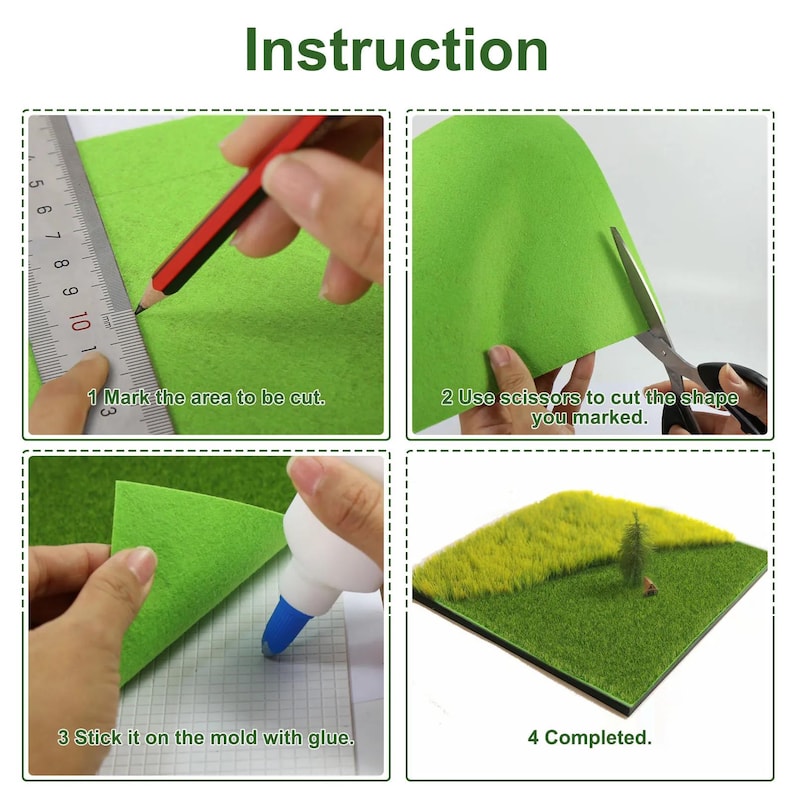 Miniature Grass Lawn Mat (20cm Square) – Railway Diorama, Dollhouse ...