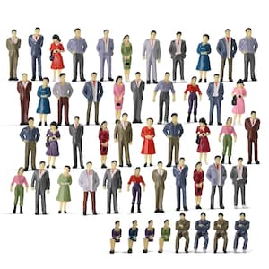 50/100/200 pcs Miniature Standing Sitting People Passenger 1:50 Figures O Scale Models Train Railway Scene Accessories Diorama Supplies