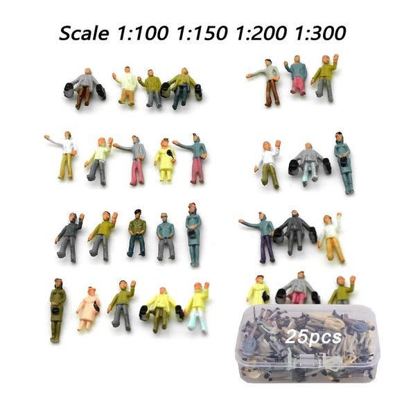 Décoration Diorama Gare Rue Figurines Peintes échelle HO 1:100 - Lot De 100 Personnages Assis Pour Modélisme Train - Décoration Paysage Réaliste