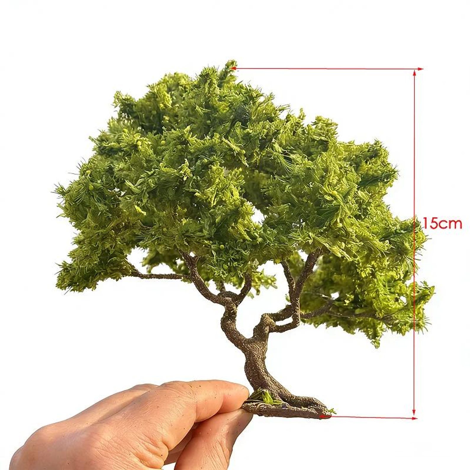 Miniature Green Oak Wire Tree Model 10–25cm for Diorama Railway Layout ...