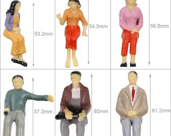 Lot De 14 Figurines Miniatures 1:85 – Personnes Debout, Assises, Poses Variées, Pour Scènes Miniatures