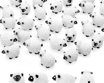 20pcs Miniature Sheep Resin Models for Diorama Scenery Fairy Garden Craft Supply