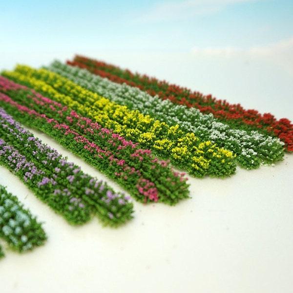 6 pcs Self-Adhesive Miniature Flower Grass Tufts Models Railway Accessories Forest Fairy Garden Landscape Terrarium Diorama Craft Supplies