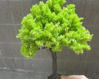 Modelo de árbol de primavera en miniatura: escenario de tren para diorama, jardín de casa de muñecas