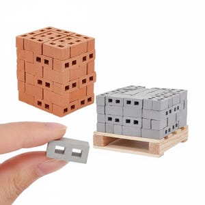 100 mini mattoni di cemento, blocchi di cemento in miniatura per casa delle bambole, diorama, giardino delle fate, modellismo paesaggistico