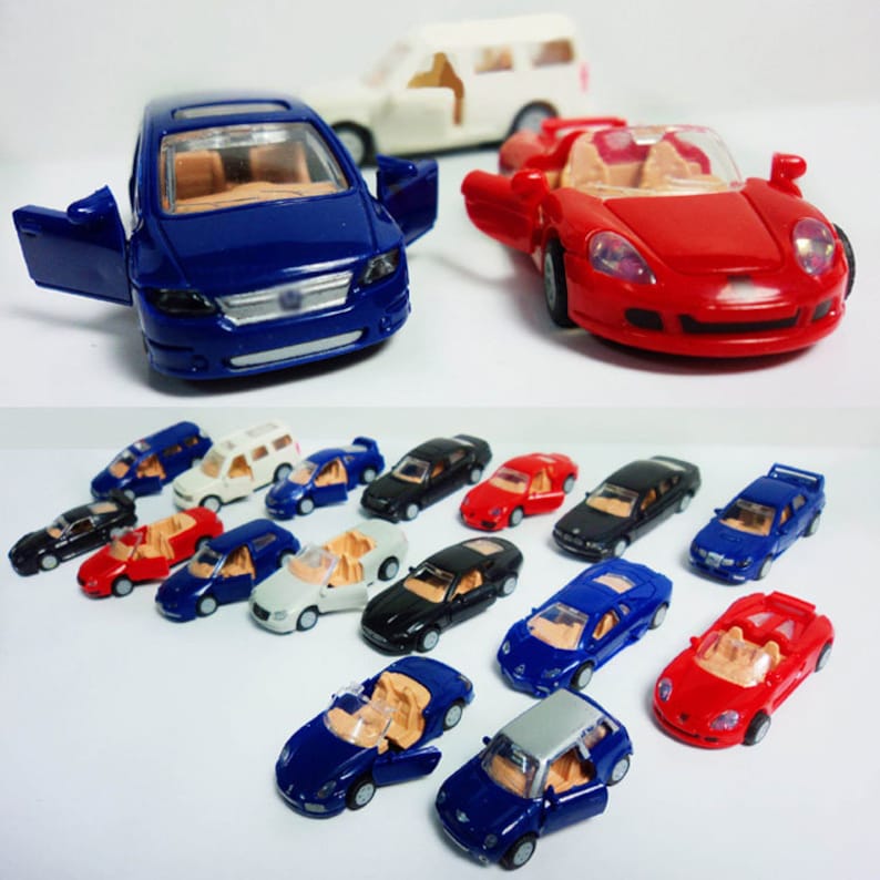 16pcs Miniature Cars 1:87 HO Scale Model Vehicles for Train Layout ...
